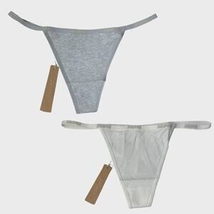 SKIMS String Thong Underwear Bundle I Large I Gray Marble Cotton Sexy Panty
